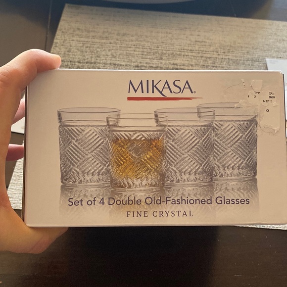 Mikasa Dining Mikasa Glasses Set Of 4 Double Old Fashioned Glasses